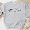 A Malcolm Printer and Bookseller Sweatshirt--Painted Lavender