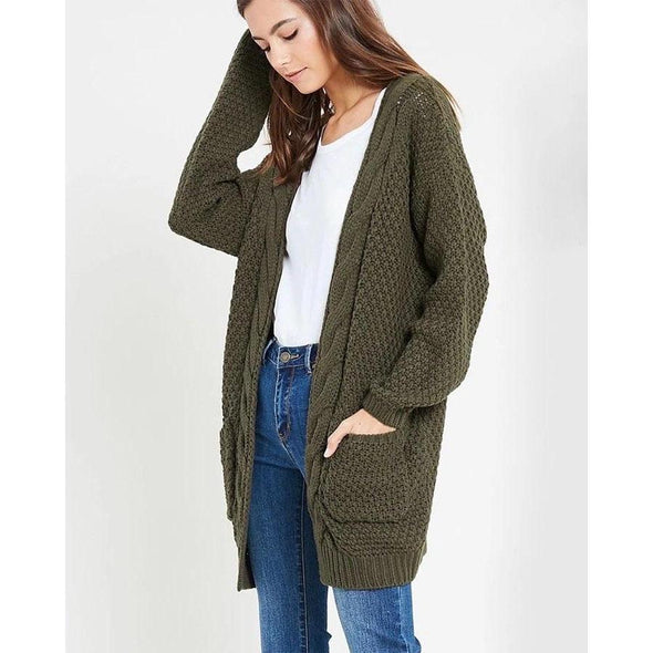 Adrian Knit Cardigan - Olive--Painted Lavender
