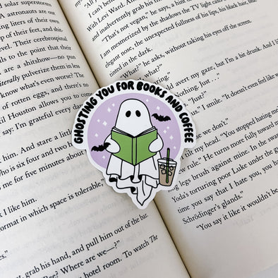 Ghosting Your For Books and Coffee Sticker-Stickers-Painted Lavender