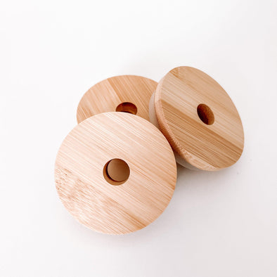 Can Glass Bamboo Lid-Painted Lavender