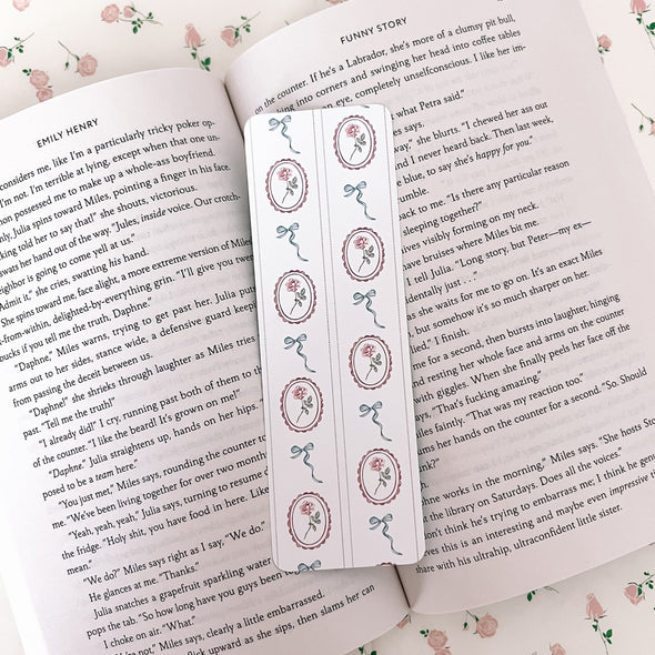 Cottage Rose Cameo Bookmark-Stickers-Painted Lavender