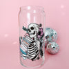Bookish Skeleton Glass Cup-Painted Lavender