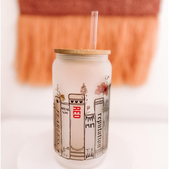 Eras Glass Can Cup-Painted Lavender