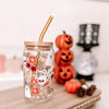 Spooky Fall Floral Can Glass Cup-Painted Lavender