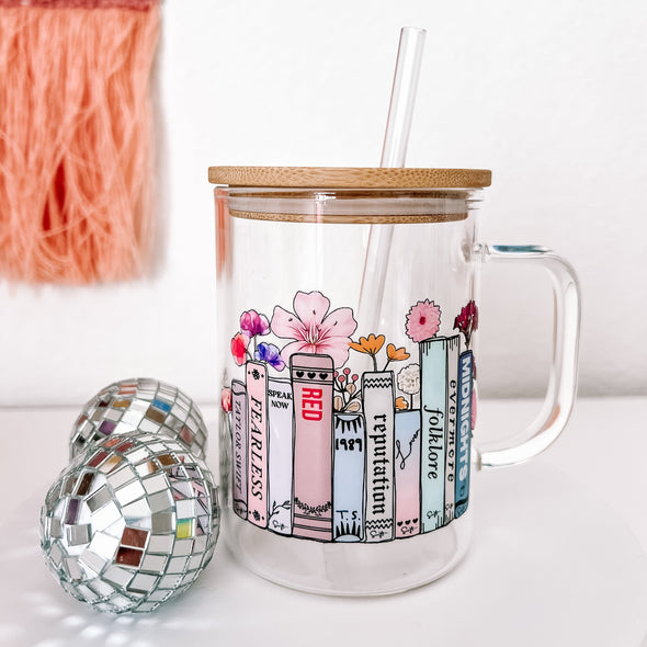 Swift Book Albums Glass Mug--Painted Lavender