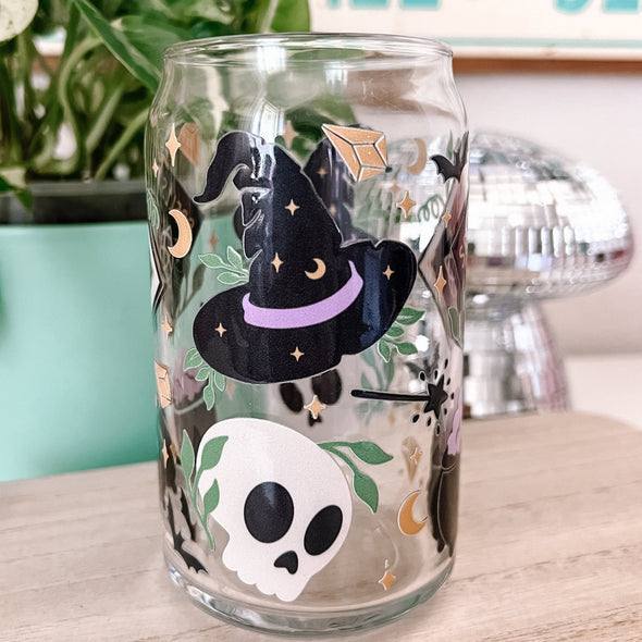 Witchcraft Glass Can Cup-Painted Lavender