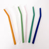 Reusable Bent Glass Straw-Painted Lavender