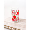 Strawberry Garden Can Glass Cup--Painted Lavender