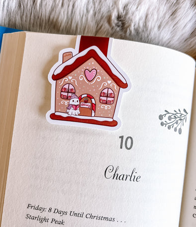 Gingerbread Ghost Library Magnetic Bookmark-Stickers-Painted Lavender