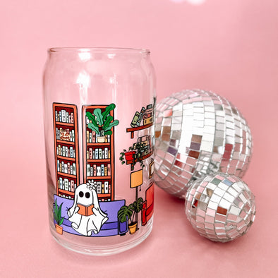 Ghost Reading Library Glass Cup-Painted Lavender