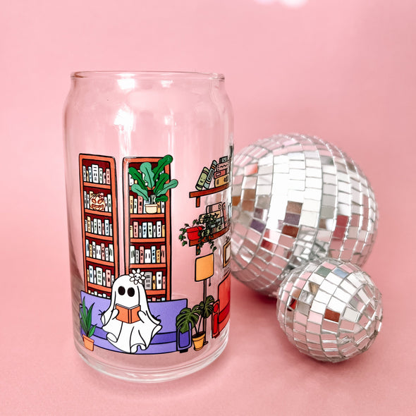 Ghost Reading Library Glass Cup-Painted Lavender