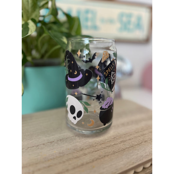 Witchcraft Glass Can Cup-Painted Lavender