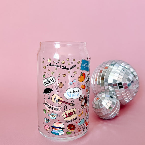 Stars Hollow Icons Glass Cup-Painted Lavender