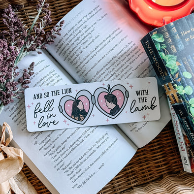 So The Lion Fell In Love With The Lamb Heart Locket Bookmark