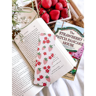 Strawberry Garden Floral Bookmark-Stickers-Painted Lavender