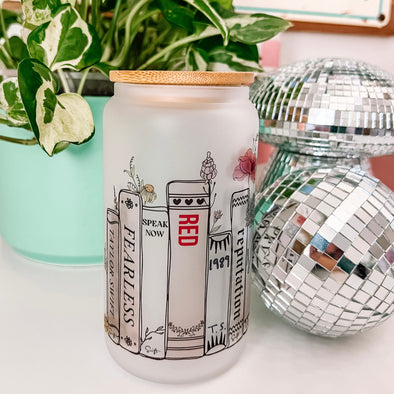 Eras Glass Can Cup-Painted Lavender