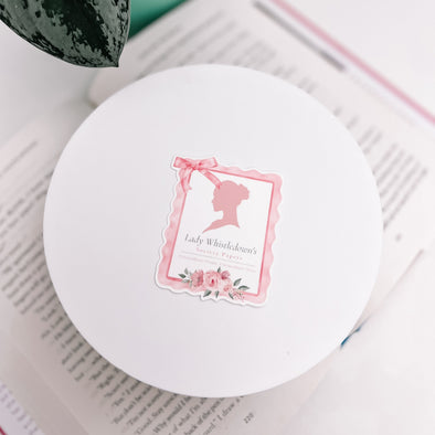 Lady Whistledown Society Papers Pink Sticker-Stickers-Painted Lavender