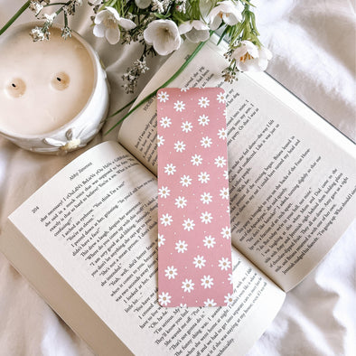 Pink and White Daisy Bookmark-Stickers-Painted Lavender