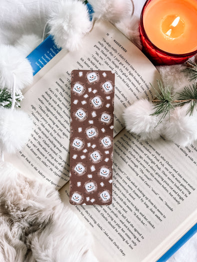 Hot Chocolate Marshmallows Bookmark-Bookmarks-Painted Lavender