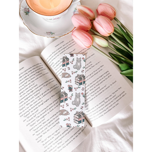 Cottagecore Bookish Cat Bookmark-Stickers-Painted Lavender
