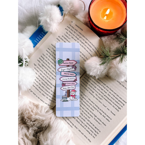 Winter Signs Snowman Bookmark-Bookmarks-Painted Lavender