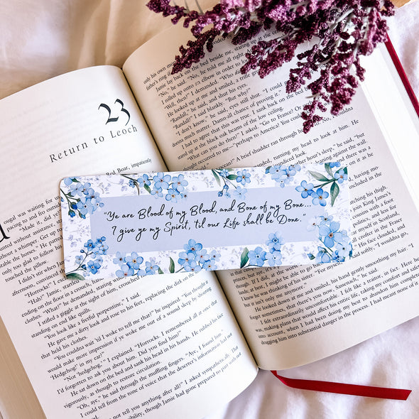 Blood of My Blood Forget Me Not Flower Bookmark-Bookmarks-Painted Lavender