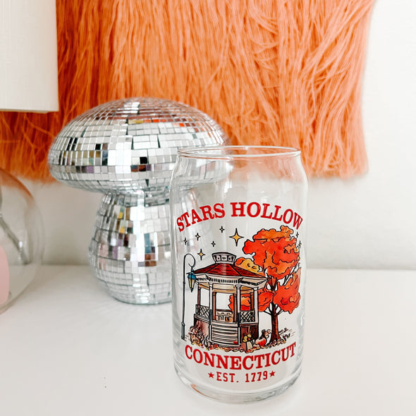 Stars Hollow Can Glass Cup-Painted Lavender