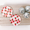 Strawberry Garden Drink Coaster-Painted Lavender