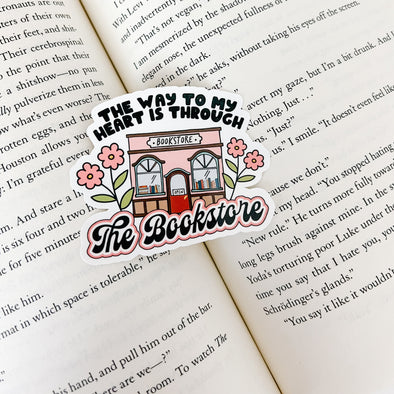 The Way To My Heart Is Through The Bookstore Sticker-Stickers-Painted Lavender