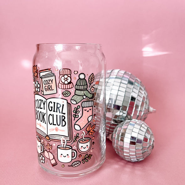 Cozy Girl Book Club Glass Cup-Painted Lavender