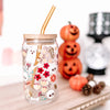 Spooky Fall Floral Can Glass Cup-Painted Lavender