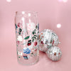 Just One More Page Bookish Glass Cup-Painted Lavender