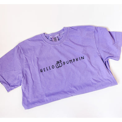 Hello Pumpkin Tee-Painted Lavender