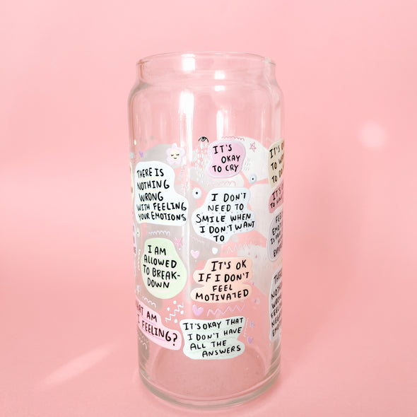 My Mental Breakdown Affirmations Glass Cup-Painted Lavender