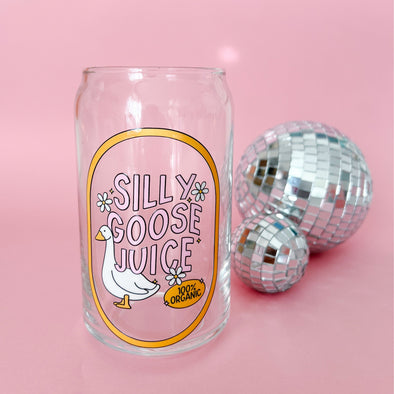 Silly Goose Juice Glass Cup-Painted Lavender