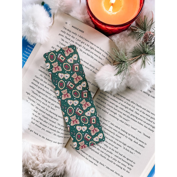 Cozy Holiday Bear Locket Bookmark-Bookmarks-Painted Lavender