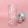 Coquette Pink Bows and Flowers Glass Cup-Painted Lavender
