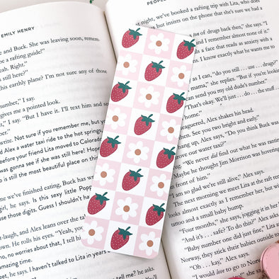 Cottagecore Strawberry Bookmark-Stickers-Painted Lavender
