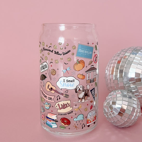 Stars Hollow Icons Glass Cup-Painted Lavender