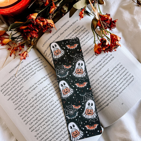 Pumpkin Spice Ghost Bookmark-Stickers-Painted Lavender