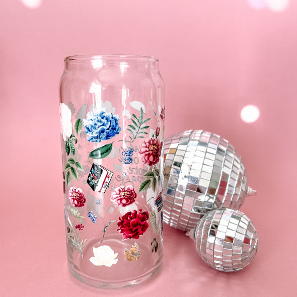 Just One More Page Bookish Glass Cup-Painted Lavender