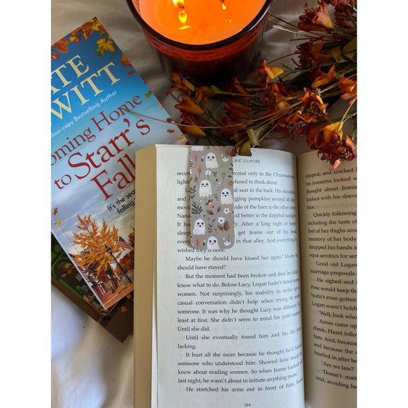 Neutral Cottagecore Ghosts Magnetic Bookmark-Stickers-Painted Lavender