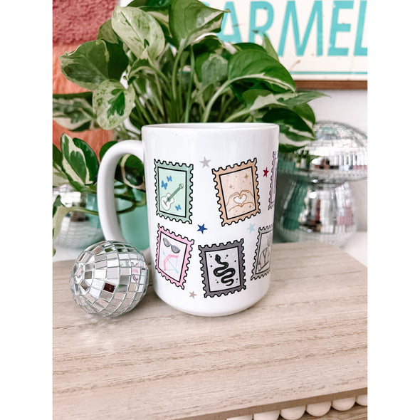 Swift Eras Stamp Collection Mug-Painted Lavender