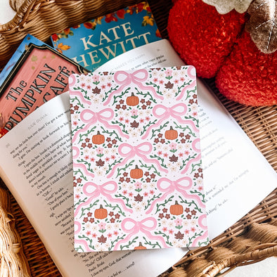 Autumn Pink Cottagecore Bow Kindle Insert-Kindle Acessories-Painted Lavender