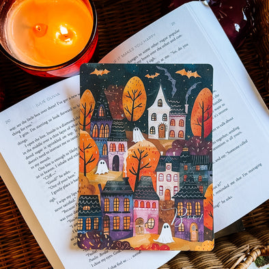 Haunted Houses Ghost Kindle Insert-Kindle Acessories-Painted Lavender