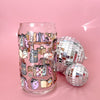 Cats and Books Glass Cup-Painted Lavender