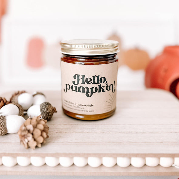 Hello Pumpkin Soy Candle--Painted Lavender