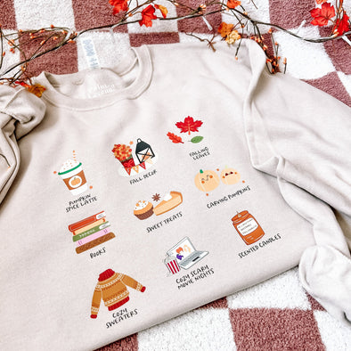 Fall Favorites Crewneck Sweatshirt-Painted Lavender