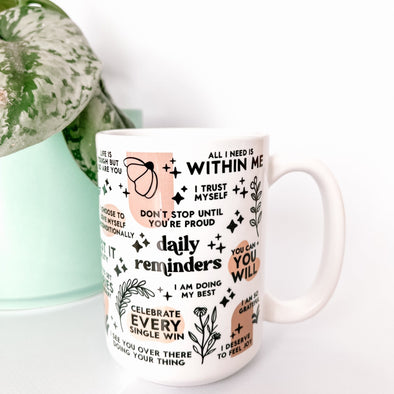 Daily Reminders Positive Affirmations Mug-Painted Lavender