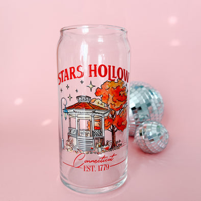 Stars Hollow Connecticut Glass Cup-Painted Lavender
